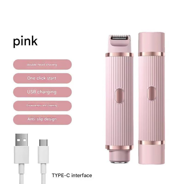 Dual Head Scraper, 2-In-1 Hair Remo Electric Hair Clipper for Women, Underarm Private Area, Leg Hair and Body Hair Scissors