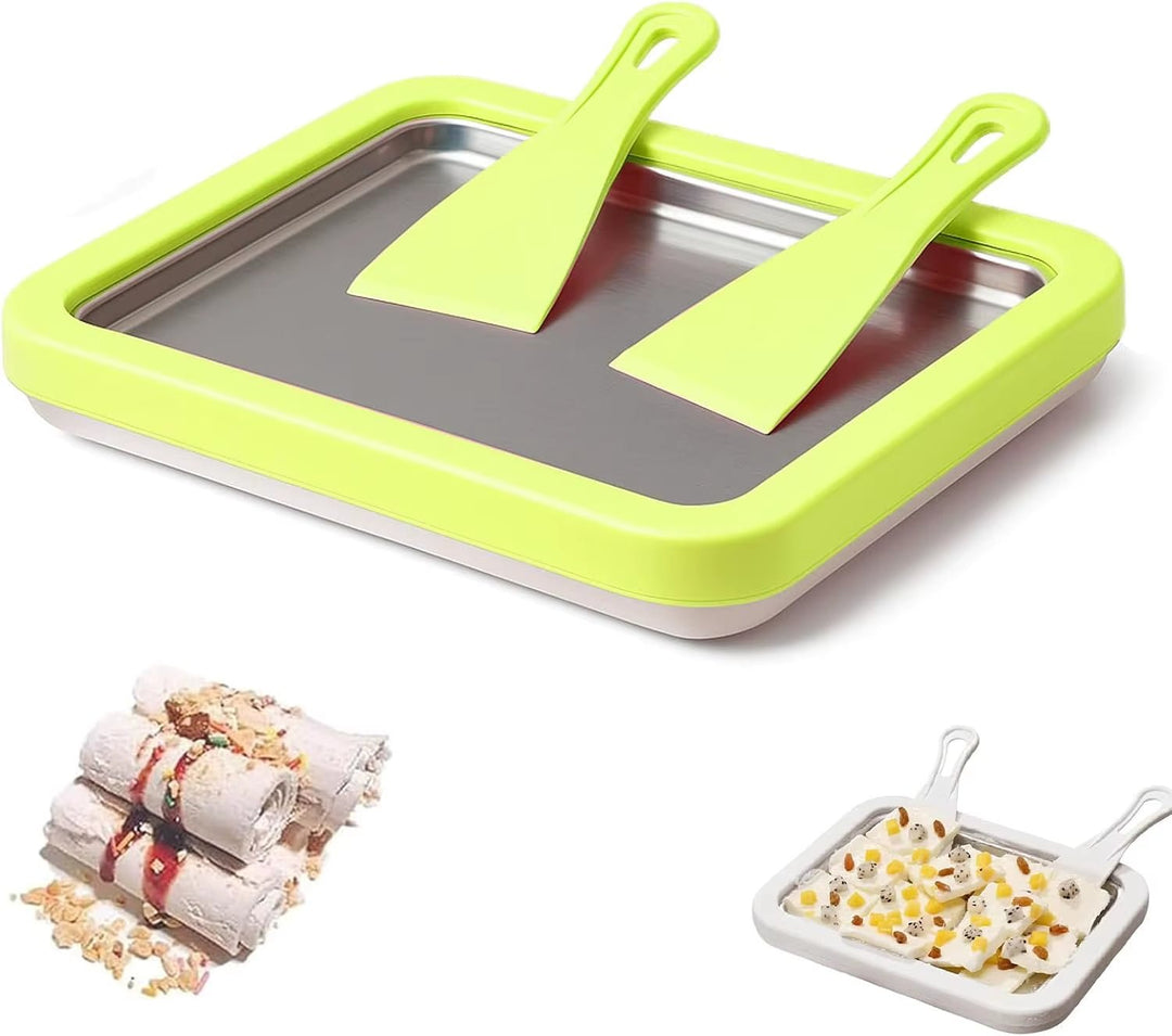 Rolled Ice Cream Maker, at Home Rolled Ice Cream Kit, Diy Homemade Rolled Ice Cream Tray, Suitable for Families and Parties