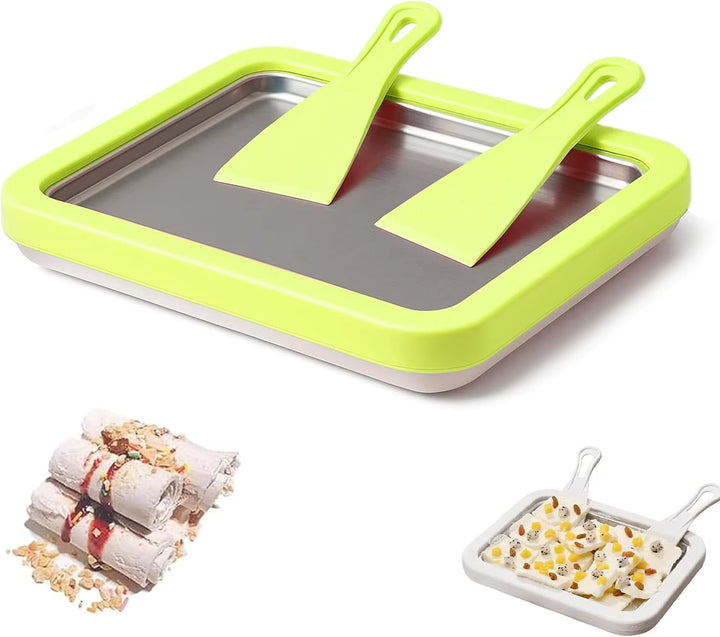 Rolled Ice Cream Maker, at Home Rolled Ice Cream Kit, Diy Homemade Rolled Ice Cream Tray, Suitable for Families and Parties