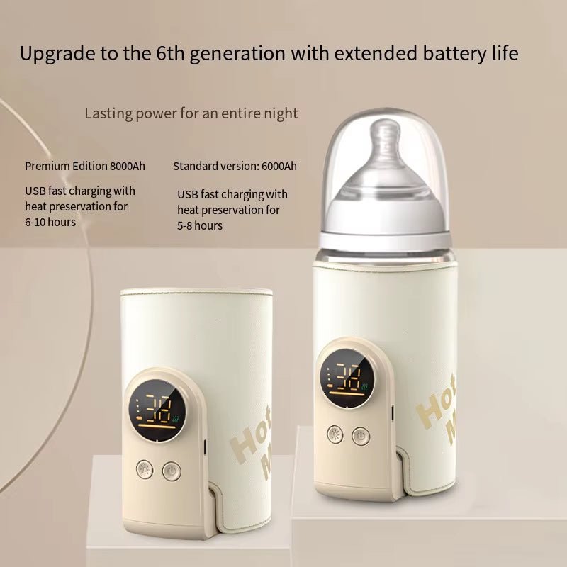 USB Multifunctional High-Capacity Baby Feeding Bottle Smart Temperature Control Warmer Screen Newborn Baby Bottle Warmer Sleeve