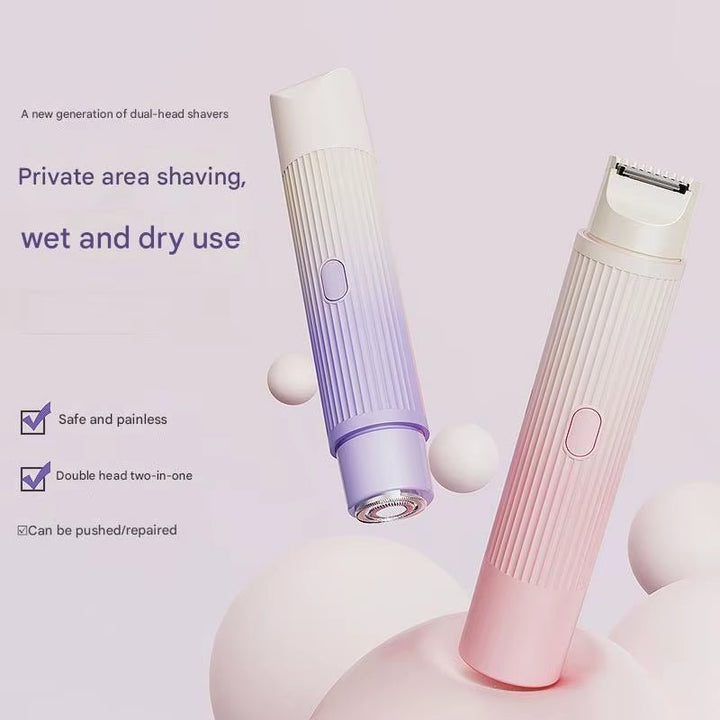 Dual Head Scraper, 2-In-1 Hair Remo Electric Hair Clipper for Women, Underarm Private Area, Leg Hair and Body Hair Scissors