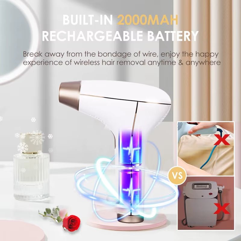 Cordless Laser Hair Removal Rechargeable 4In1 Replaceable Lamp Cooling Painless Permanent Bikinis Trimmer IPL Epilator