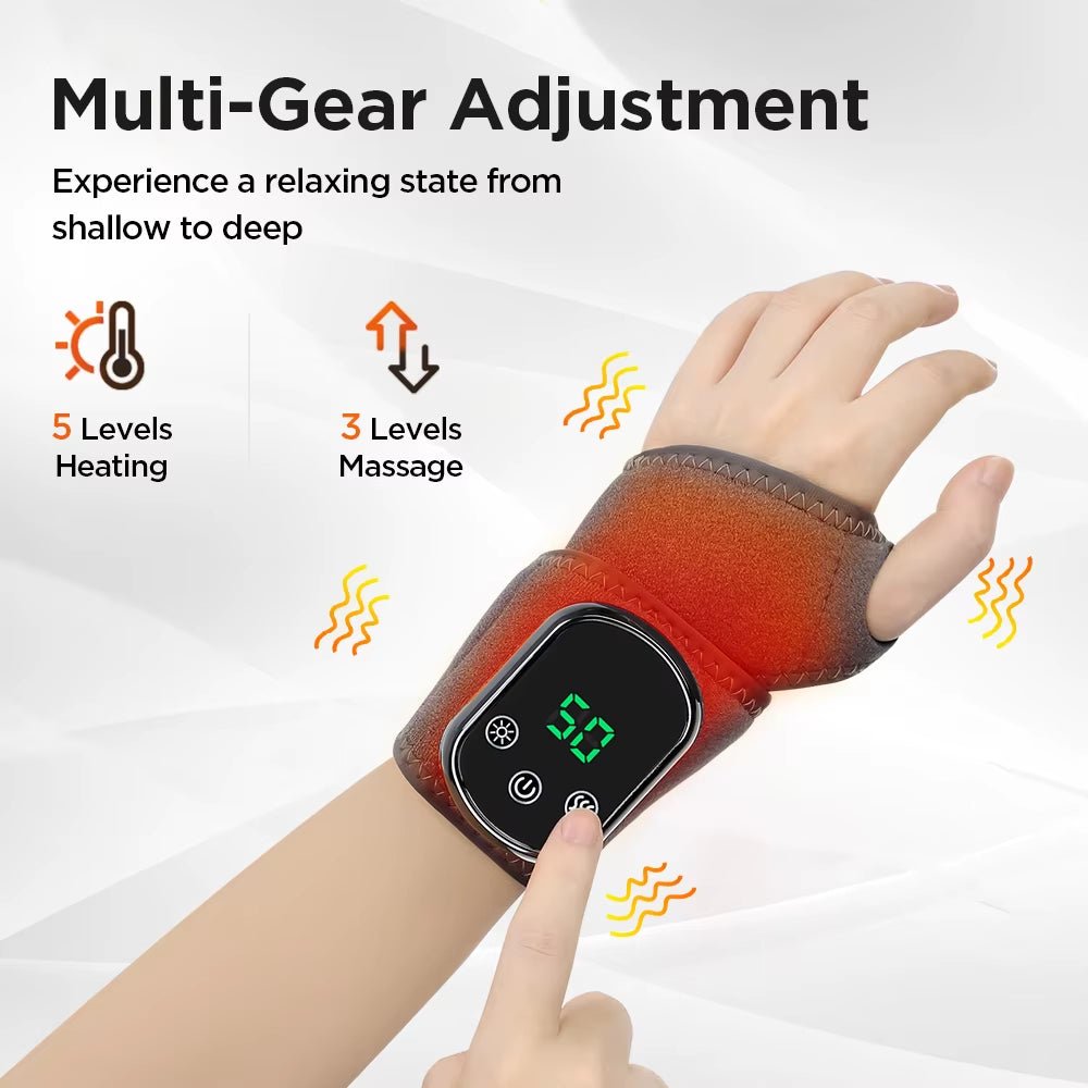 Electric Heating Wrist Massager Hot Compress Vibration Massage Wrist Guard Band Knee Massager Ankle Vibration Heating Massager