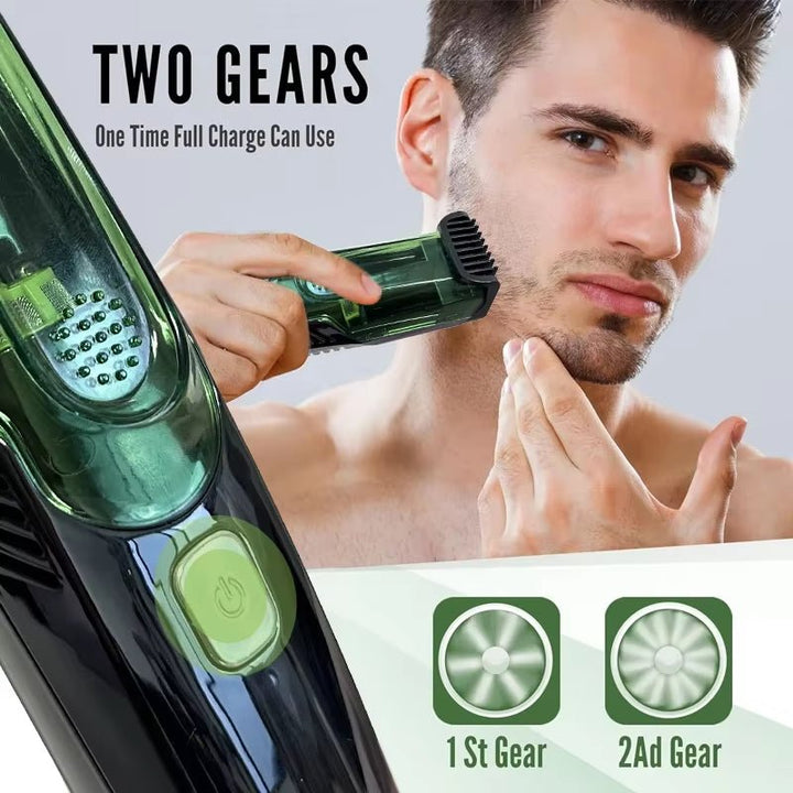 Cordless Electric Hair Trimmer Professional Hair Cutting Multifun Ctional Men Razor Built-In Vacuum Clipper Rechargeable