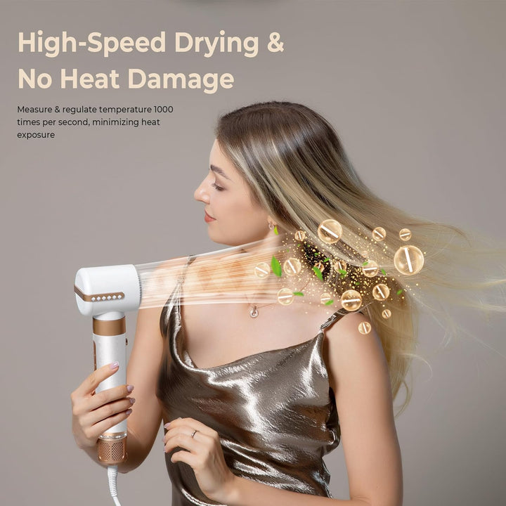 7 in ONE Hair Dryer Brush, Powerful Blow Dryer Brush with Air Curler for Hair, Brush Blow Dryer with Diffuser, Ionic Hot Air Brush Fast Dry, Volumize, Curls, Straight, Hair Styling Tools 100-120V