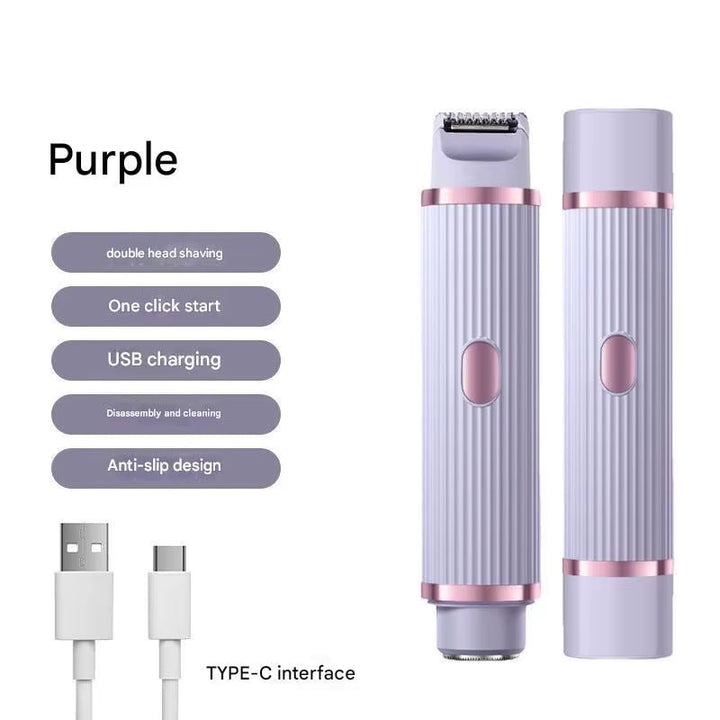 Dual Head Scraper, 2-In-1 Hair Remo Electric Hair Clipper for Women, Underarm Private Area, Leg Hair and Body Hair Scissors