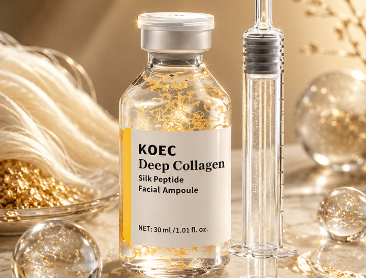 Aurum™ 24K Gold Wrinkle Care Silk Collagen serum bottle by Aarwaan with gold accents and elegant packaging.