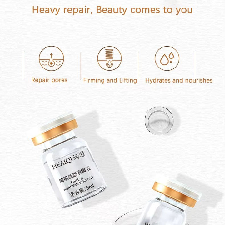 Korean collagen face mask by aarwaan showing a close-up of the mask's hydrating sheet with collagen ingredients for healthy skin