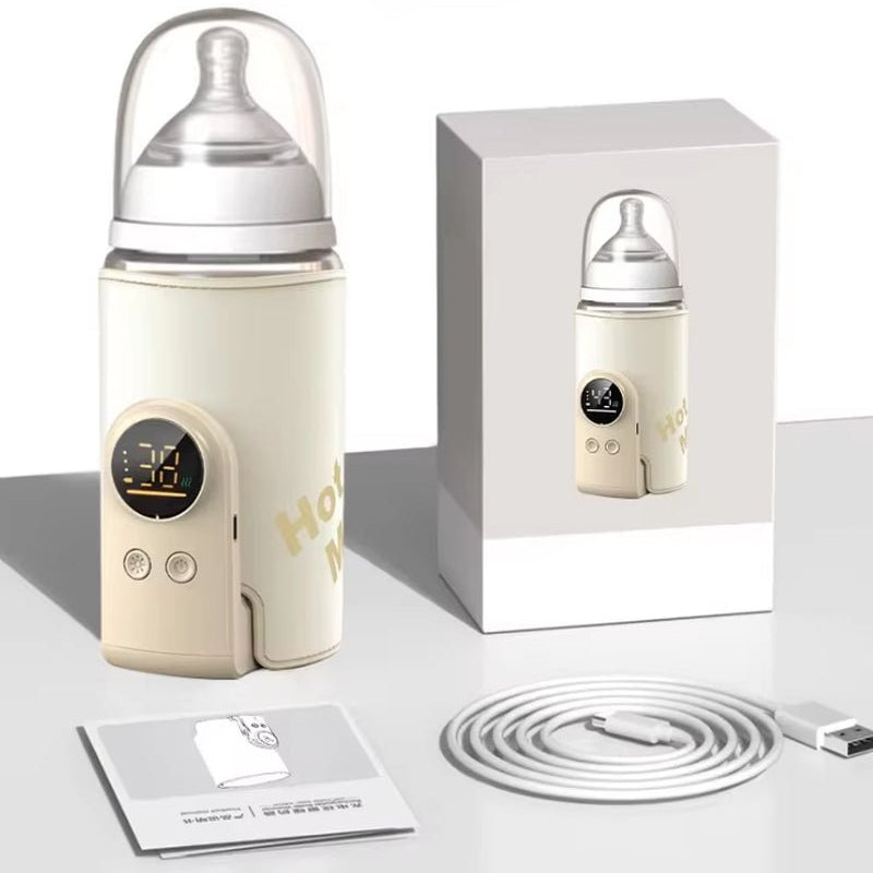 USB Multifunctional High-Capacity Baby Feeding Bottle Smart Temperature Control Warmer Screen Newborn Baby Bottle Warmer Sleeve