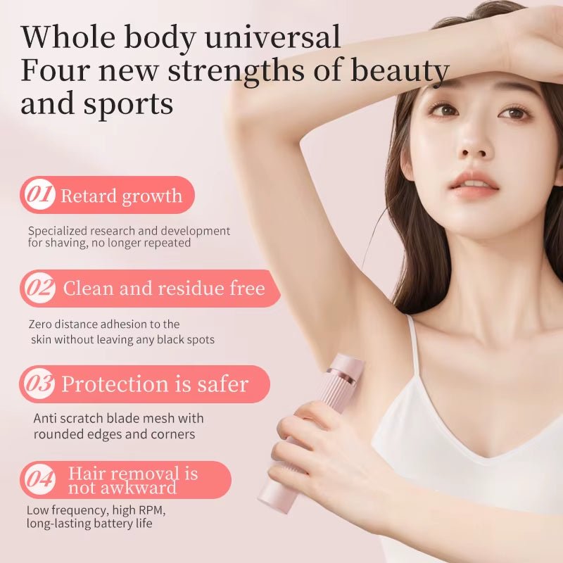Dual Head Scraper, 2-In-1 Hair Remo Electric Hair Clipper for Women, Underarm Private Area, Leg Hair and Body Hair Scissors