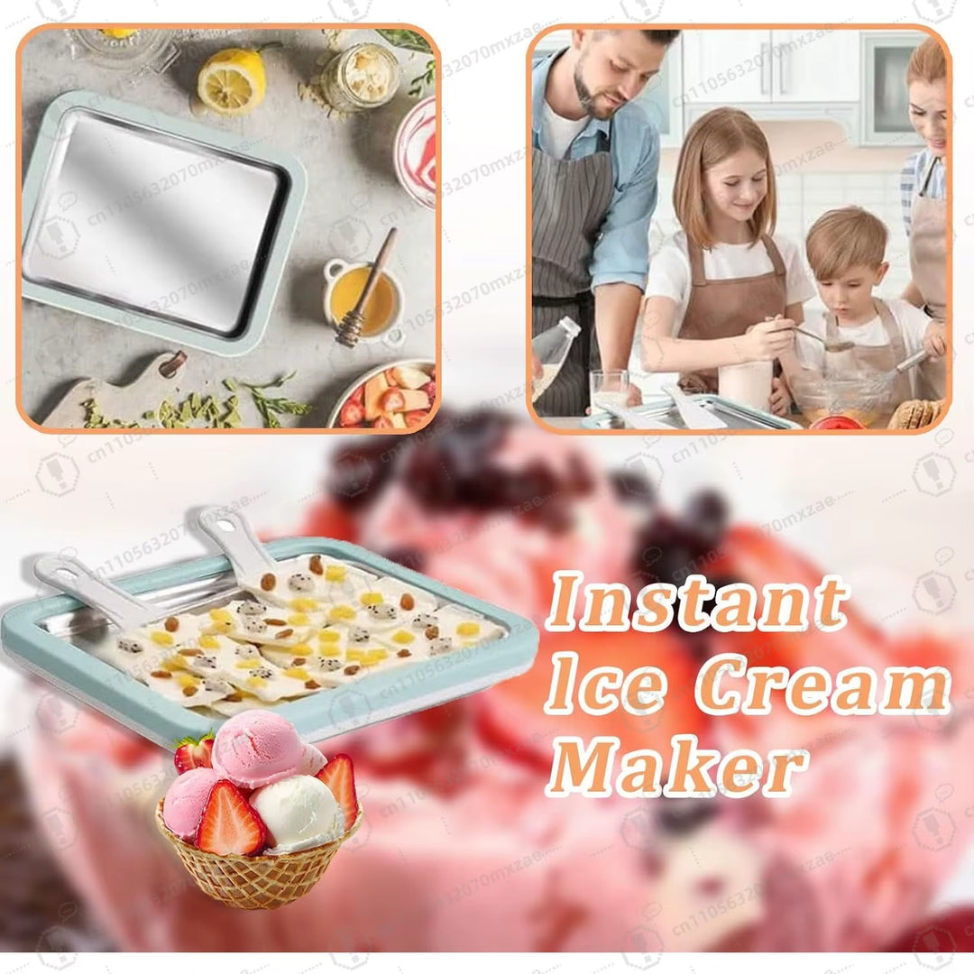 Rolled Ice Cream Maker, at Home Rolled Ice Cream Kit, Diy Homemade Rolled Ice Cream Tray, Suitable for Families and Parties
